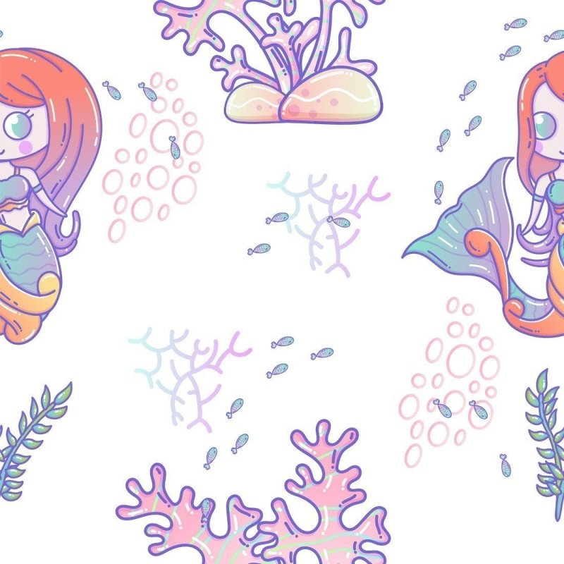 Papel de Parede Adesivo infantil Sereia N014041 - Papel na Parede