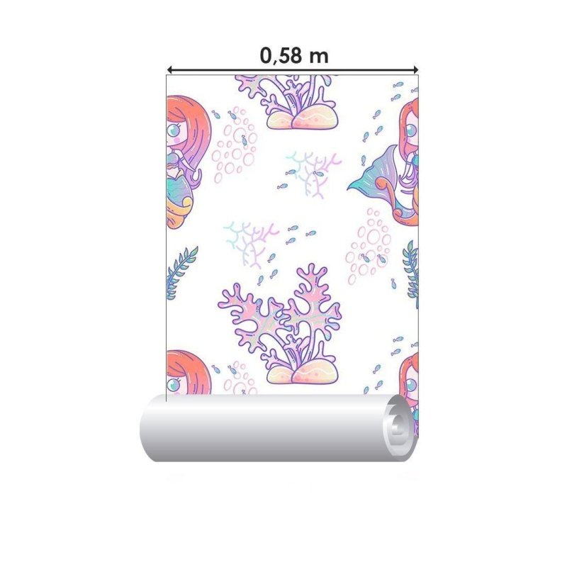 Papel de Parede Adesivo infantil Sereia N014041 - Papel na Parede