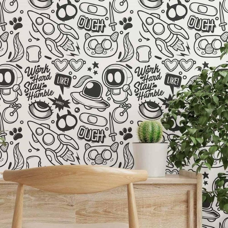 Papel de Parede Adesivo infantil universo colorir N014048 - Papel na Parede