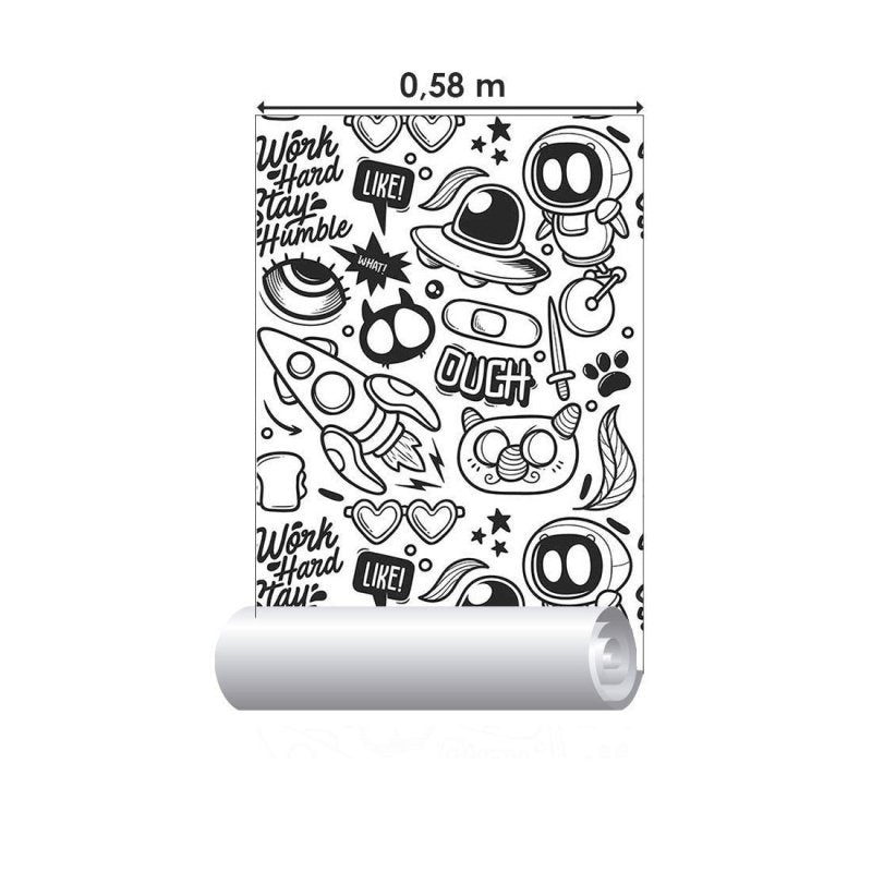 Papel de Parede Adesivo infantil universo colorir N014048 - Papel na Parede