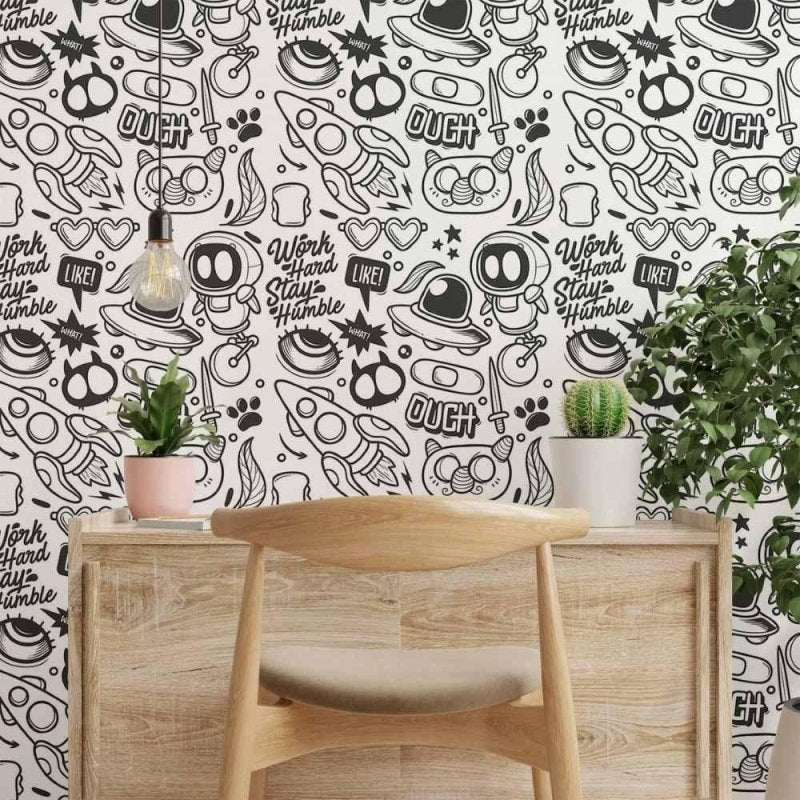 Papel de Parede Adesivo infantil universo colorir N014048 - Papel na Parede