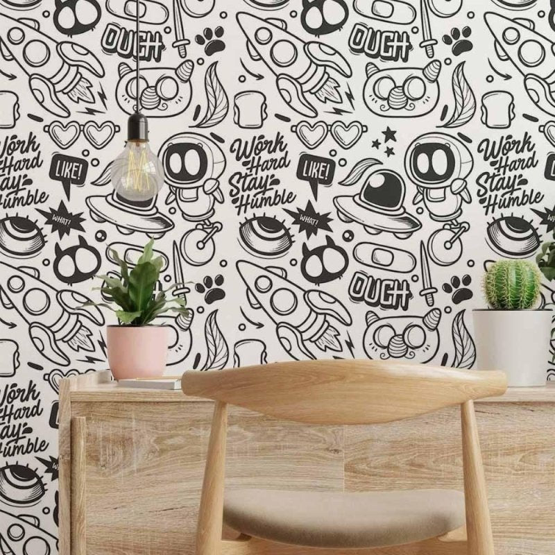 Papel de Parede Adesivo infantil universo colorir N014048 - Papel na Parede