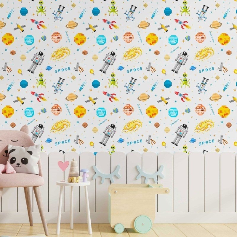 Papel de Parede Adesivo Infantil Universo N014183 - Papel na Parede