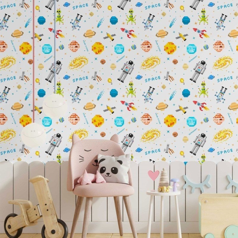 Papel de Parede Adesivo Infantil Universo N014183 - Papel na Parede