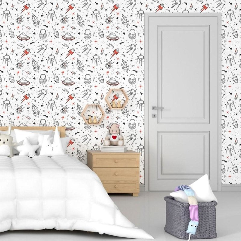 Papel de Parede Adesivo Infantil Universo N015158 - Papel na Parede
