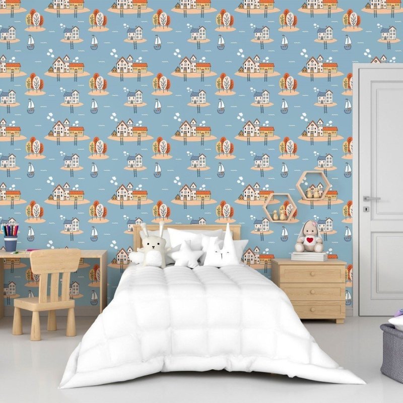 Papel de Parede Adesivo Infantil Vilarejo Feliz N015016 - Papel na Parede