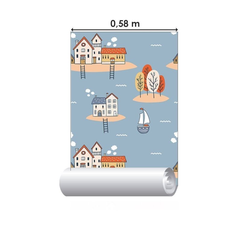 Papel de Parede Adesivo Infantil Vilarejo Feliz N015016 - Papel na Parede