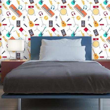 Papel de Parede Adesivo Instrumentos Musicais 377023351 - Papel na Parede