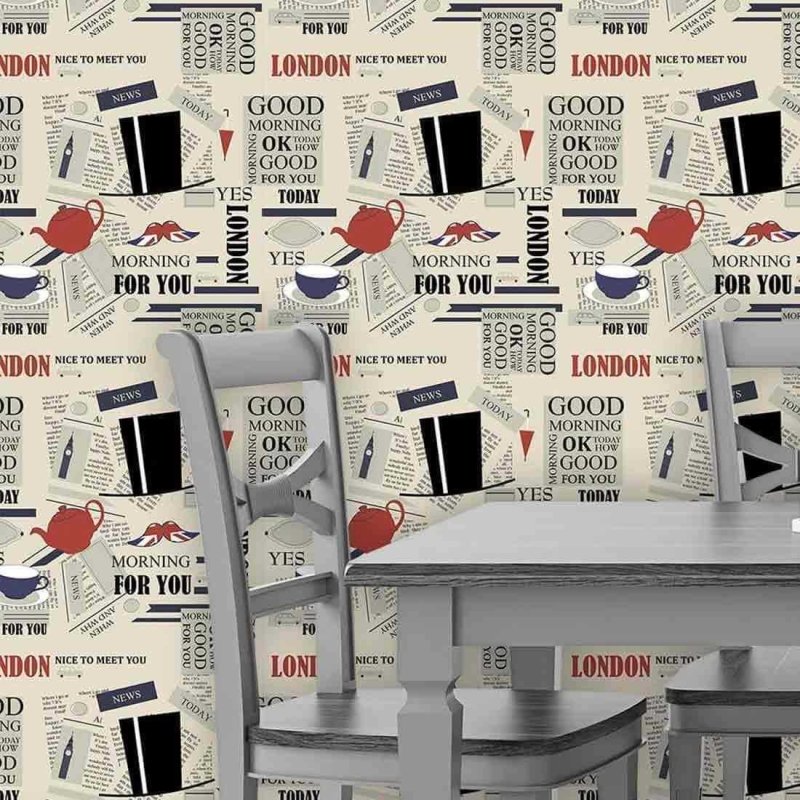 Papel de Parede Adesivo Jornal London 165547997 - Papel na Parede