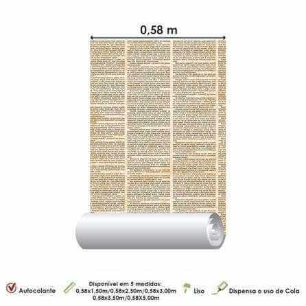 Papel de Parede Adesivo Jornal Vintage 68545 - Papel na Parede