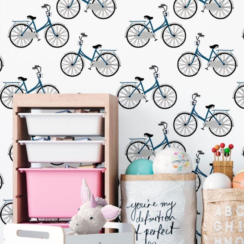 Papel de Parede Adesivo Jovem Bicicletas N016053 - Papel na Parede