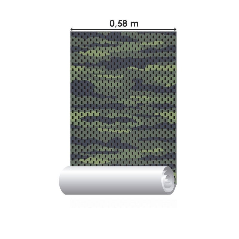 Papel de Parede Adesivo Jovem Camuflado Militar N015075 - Papel na Parede