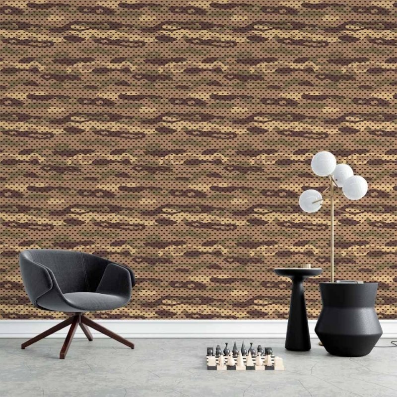 Papel de Parede Adesivo Jovem Camuflado Militar N015077 - Papel na Parede