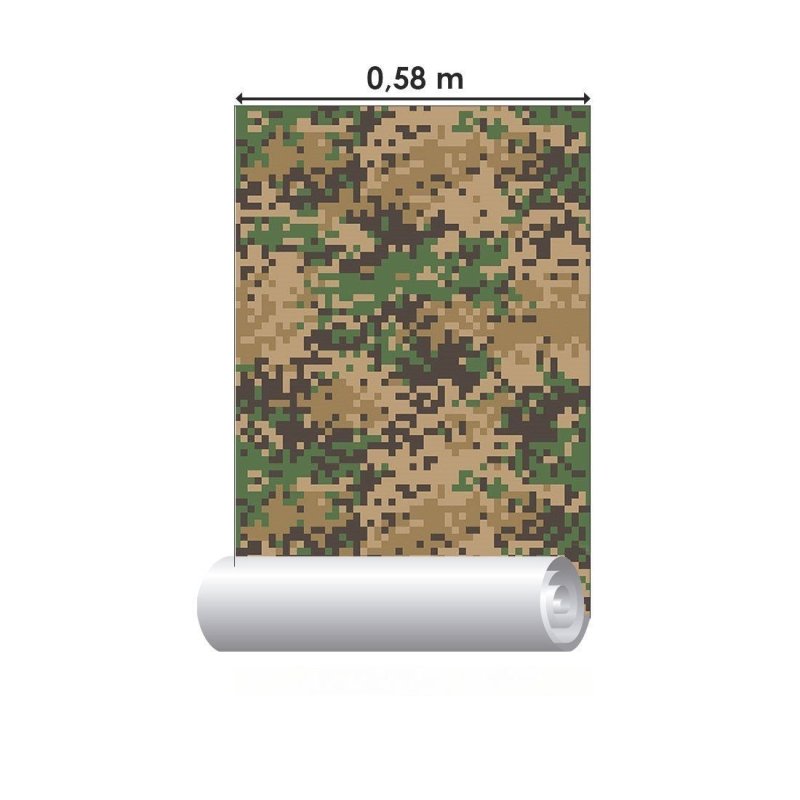 Papel de Parede Adesivo Jovem Camuflado Pixelado N015079 - Papel na Parede