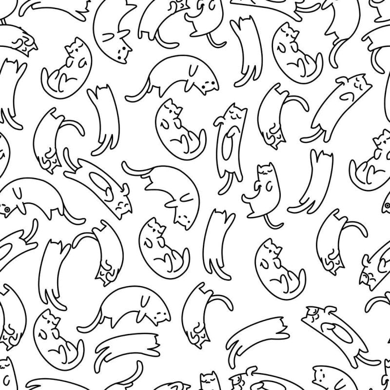 Papel de Parede Adesivo Jovem Colorir Gatinhos N015123 - Papel na Parede