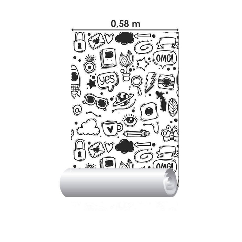 Papel de Parede Adesivo Jovem Colorir N014016 - Papel na Parede