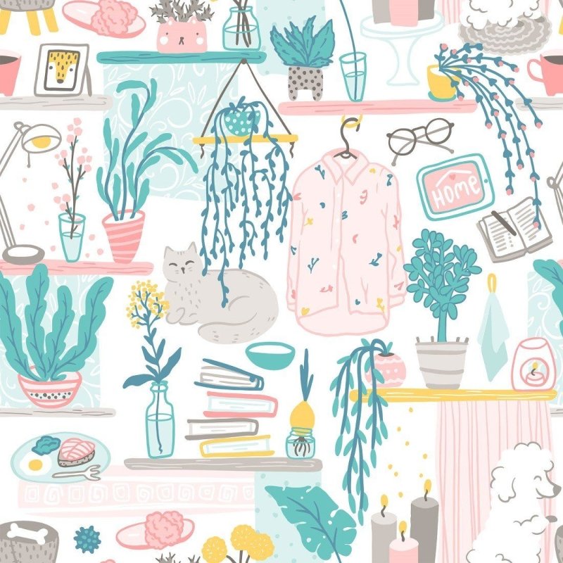 Papel de Parede Adesivo Jovem Cozy Home N014034 - Papel na Parede