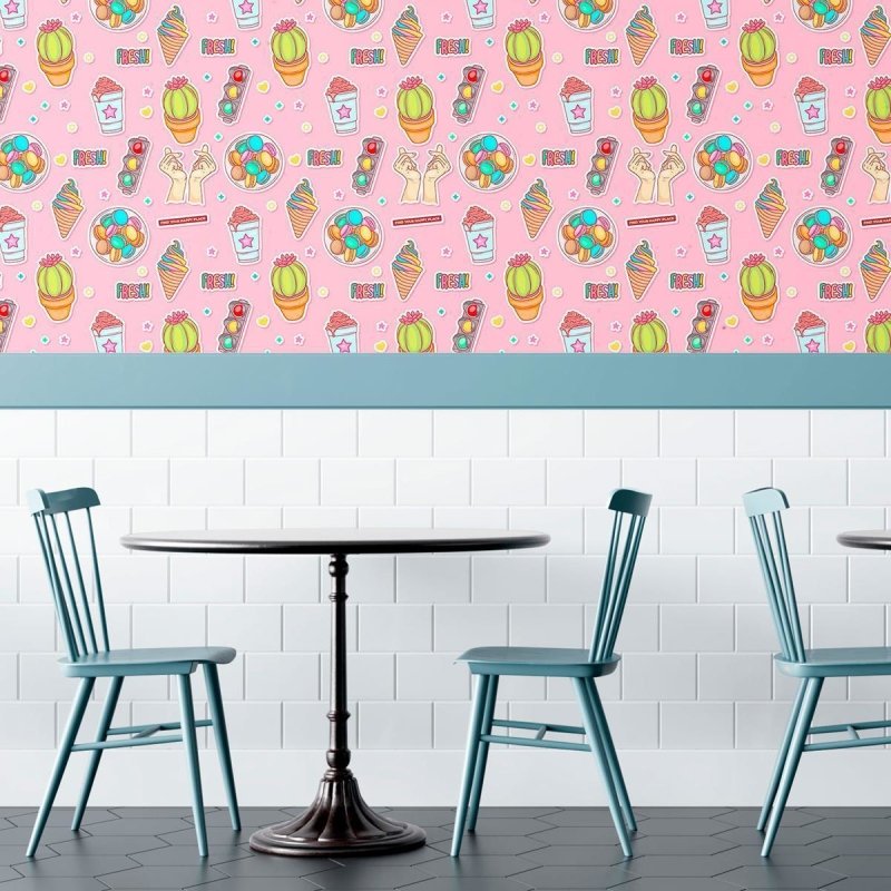 Papel de Parede Adesivo Jovem Figurinhas N010184 - Papel na Parede