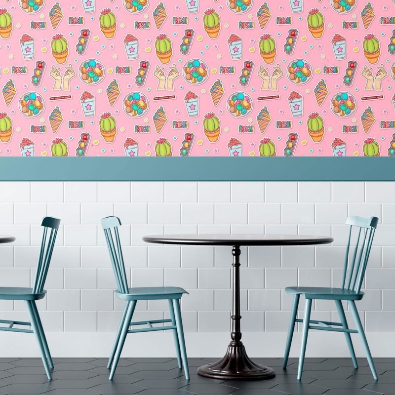 Papel de Parede Adesivo Jovem Figurinhas N010184 - Papel na Parede