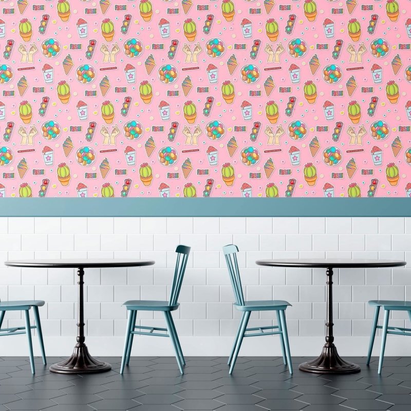 Papel de Parede Adesivo Jovem Figurinhas N010184 - Papel na Parede
