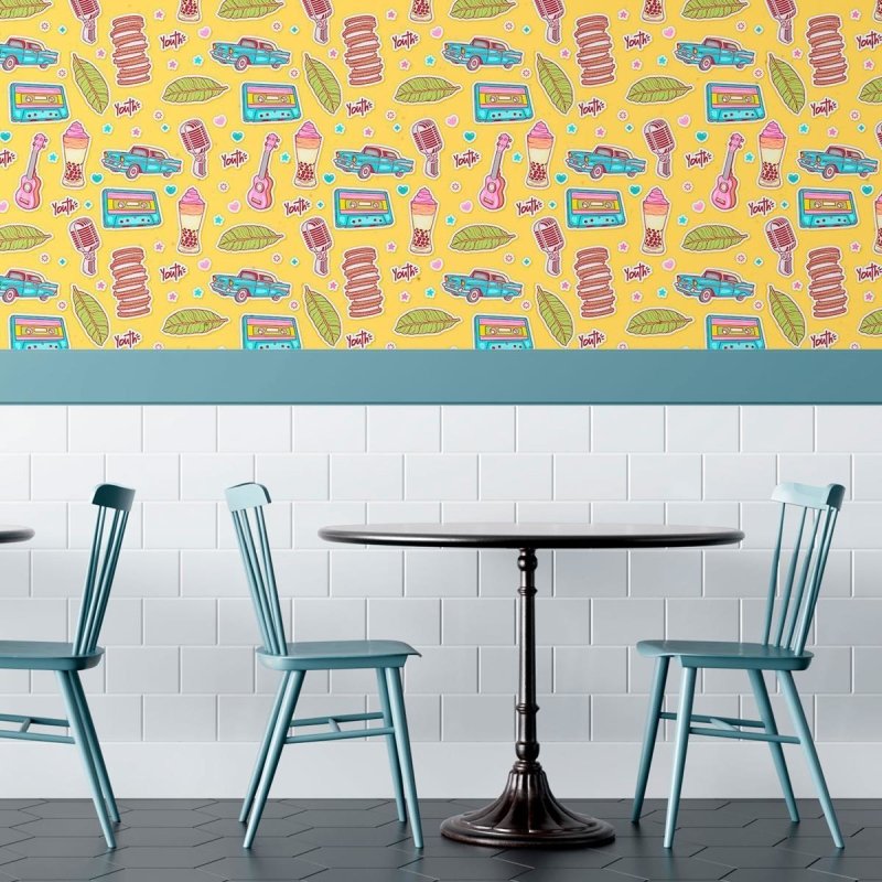 Papel de Parede Adesivo Jovem Figurinhas N010185 - Papel na Parede