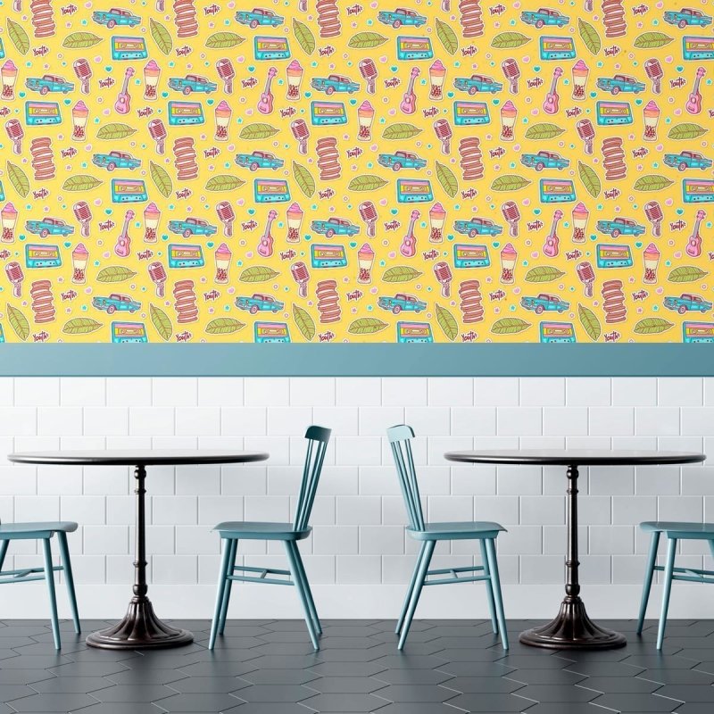 Papel de Parede Adesivo Jovem Figurinhas N010185 - Papel na Parede