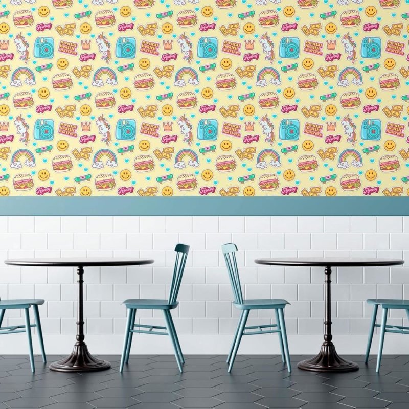 Papel de Parede Adesivo Jovem Figurinhas N010188 - Papel na Parede