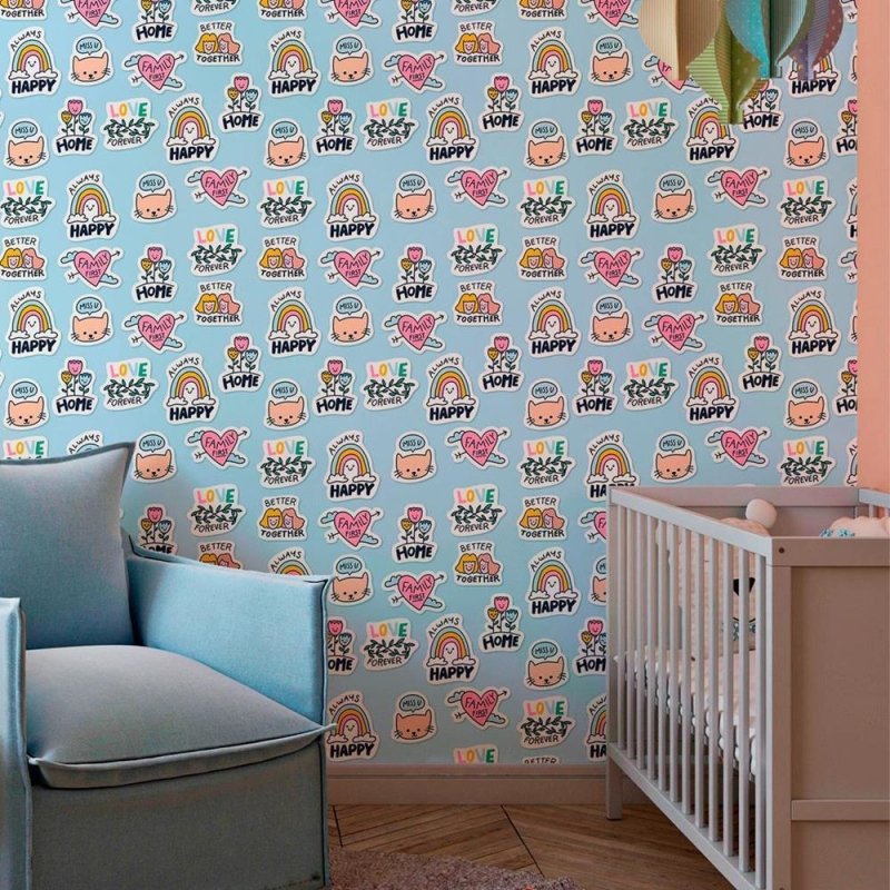 Papel de Parede Adesivo Jovem Figurinhas N010189 - Papel na Parede