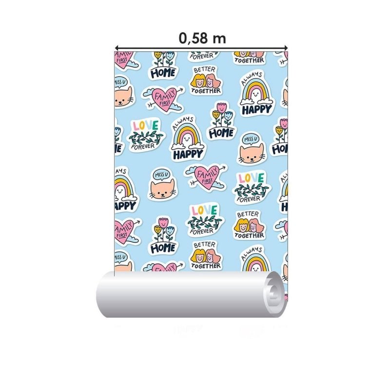 Papel de Parede Adesivo Jovem Figurinhas N010189 - Papel na Parede