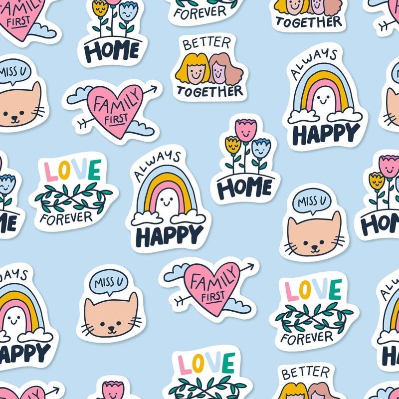 Papel de Parede Adesivo Jovem Figurinhas N010189 - Papel na Parede
