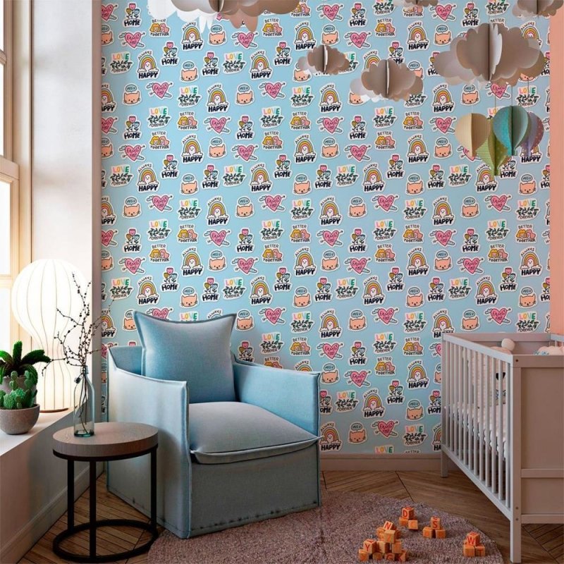 Papel de Parede Adesivo Jovem Figurinhas N010189 - Papel na Parede