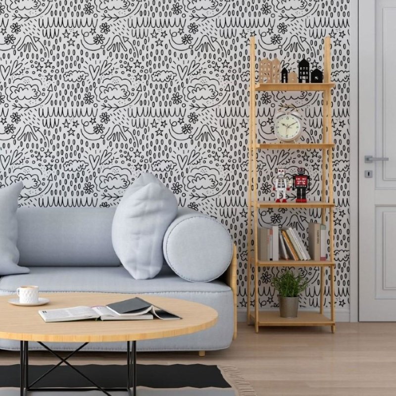Papel de Parede Adesivo Jovem Para Colorir N013251 - Papel na Parede