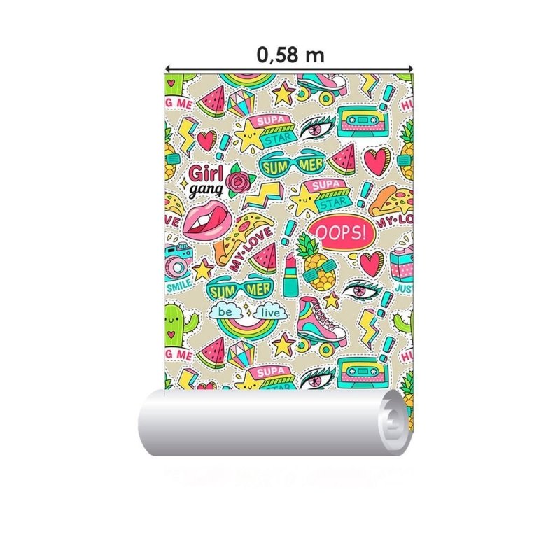 Papel de Parede Adesivo Jovem Stickers N010119 - Papel na Parede