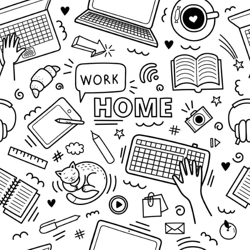 Papel de Parede Adesivo Jovem Work Colorir N015129 - Papel na Parede