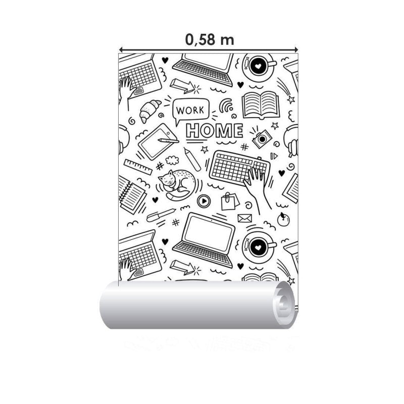 Papel de Parede Adesivo Jovem Work Colorir N015129 - Papel na Parede