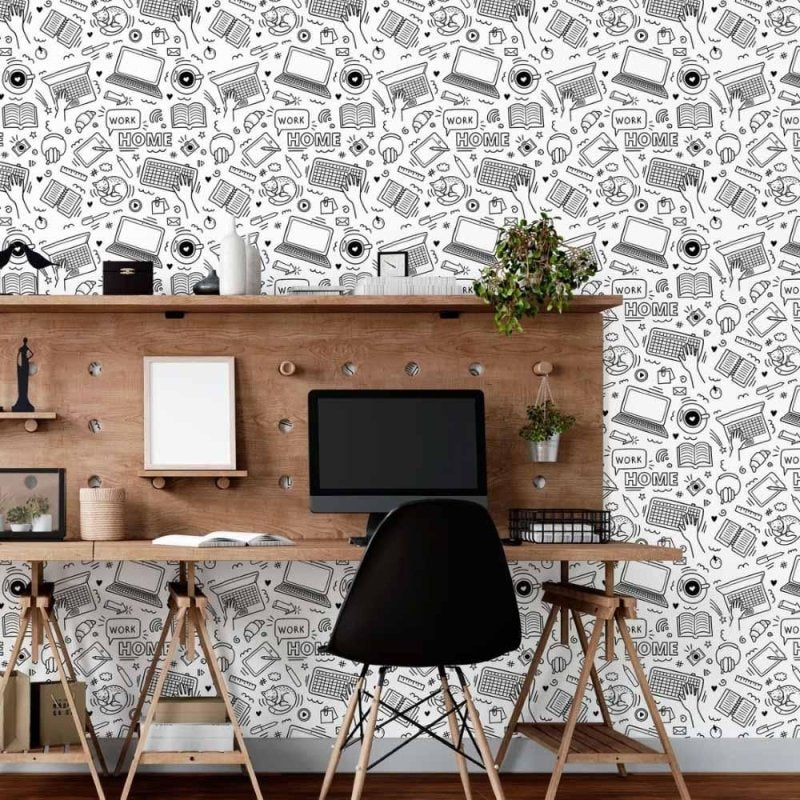 Papel de Parede Adesivo Jovem Work Colorir N015129 - Papel na Parede