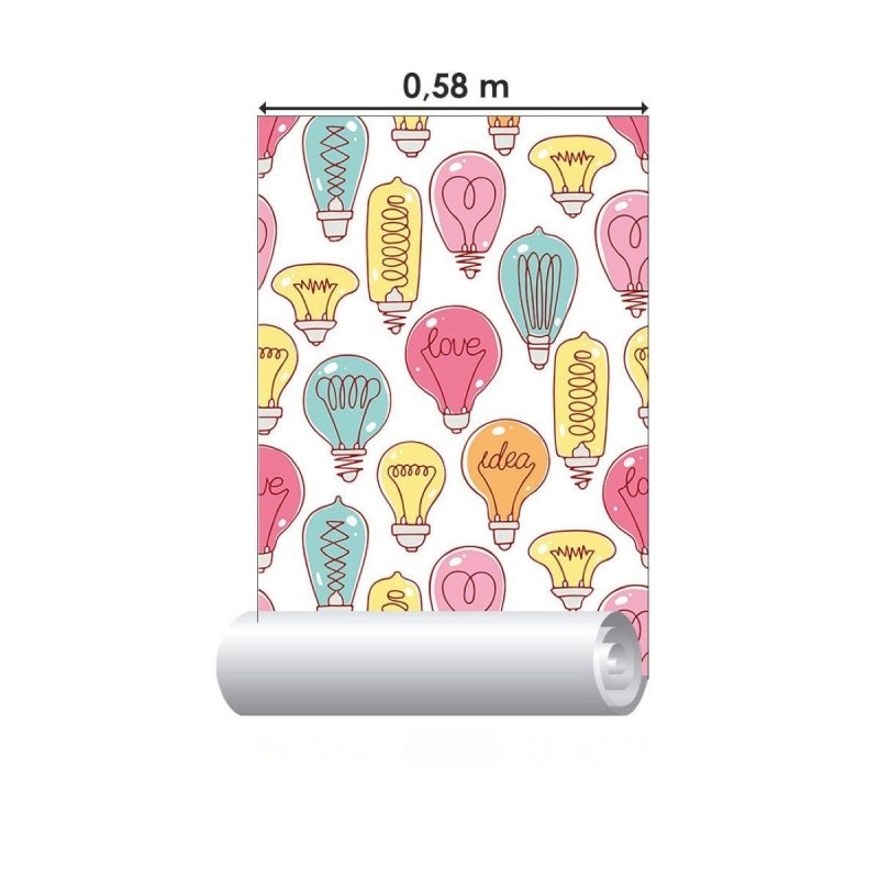 Papel de Parede Adesivo Lampadas Coloridas N016056 - Papel na Parede