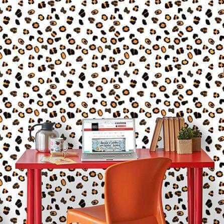 Papel de Parede Adesivo Leopardo Branco 411320554 - Papel na Parede