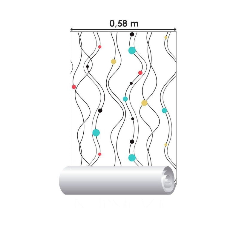 Papel de Parede Adesivo Linhas Onduladas N013276 - Papel na Parede