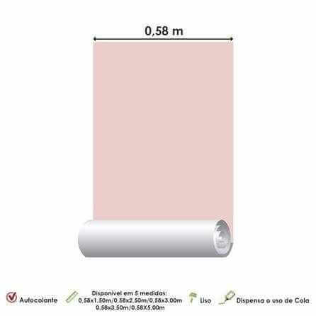 Papel de Parede Adesivo Liso Rosa Ternura - Papel na Parede