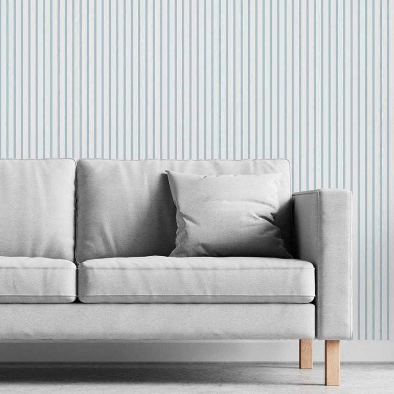 Papel de Parede Adesivo Listras Finas Azul Claro e Branco N06270 - Papel na Parede