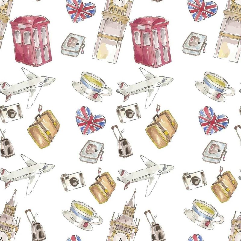 Papel de Parede Adesivo Londres Desenho N04233 - Papel na Parede