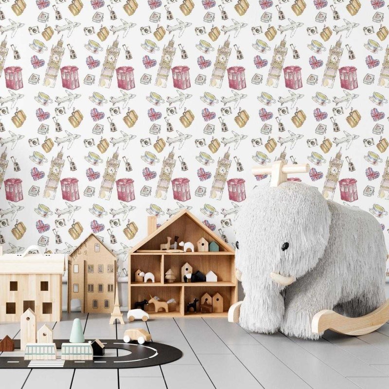 Papel de Parede Adesivo Londres Desenho N04233 - Papel na Parede