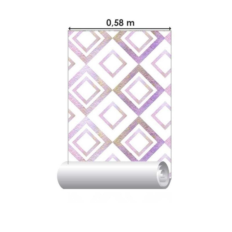 Papel de Parede Adesivo Losangos Aquarelados Lavanda N05244 - Papel na Parede