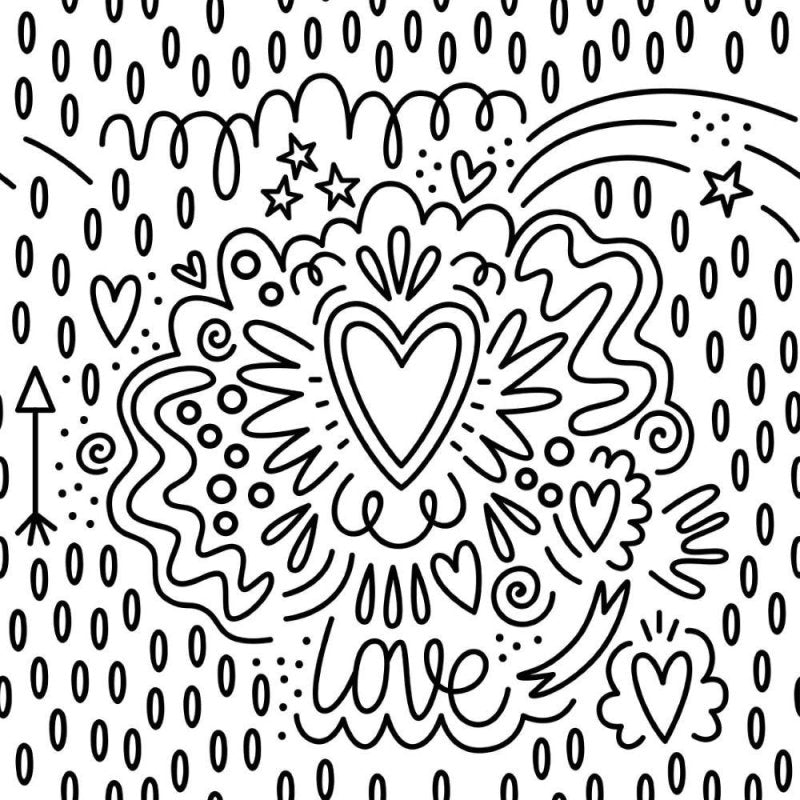 Papel de Parede Adesivo Love Para Colorir N013247 - Papel na Parede