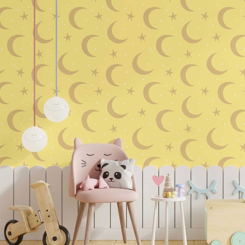 Papel de Parede Adesivo lua e estrelas N014153 - Papel na Parede
