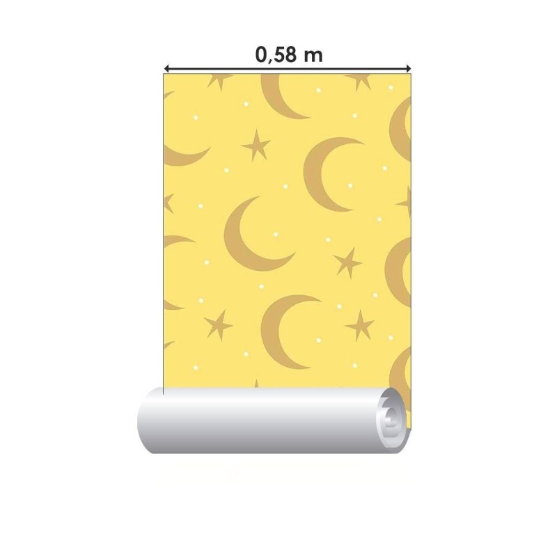 Papel de Parede Adesivo lua e estrelas N014153 - Papel na Parede