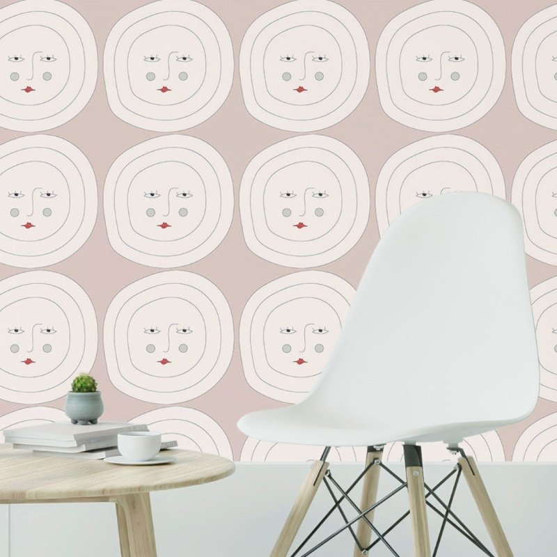 Papel de Parede Adesivo Lua Faces N019063 - Papel na Parede