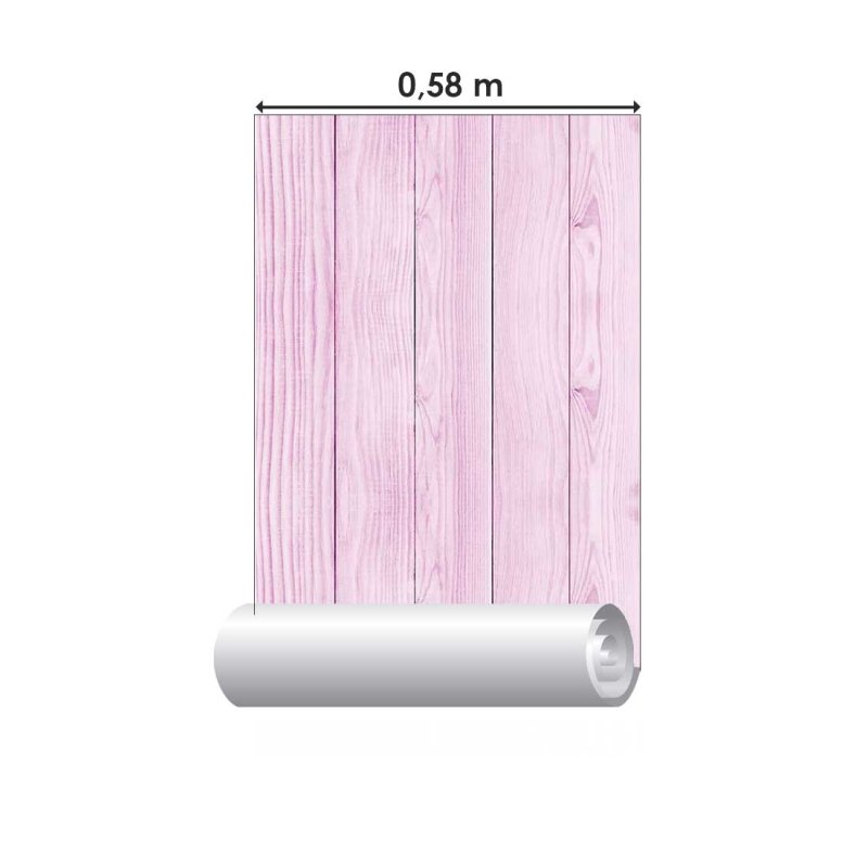 Papel de Parede Adesivo Madeira Rosa N018053 - Papel na Parede