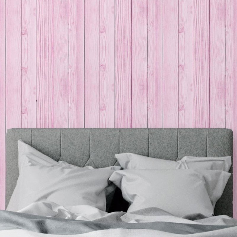 Papel de Parede Adesivo Madeira Rosa N018053 - Papel na Parede